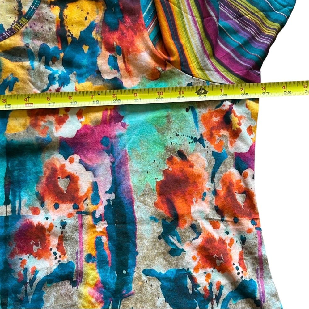 PARSLEY & SAGE Women Size 2X Multicolor Abstract Art Asymmetrical Tunic Top. - Picture 9 of 12